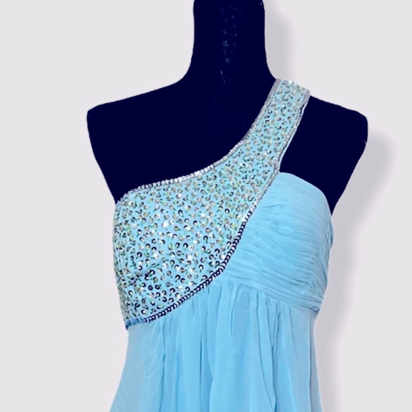 NEW Sky Blue Elegant Dress - Picture 5 of 6